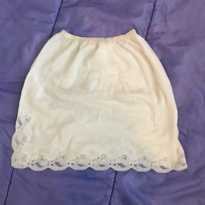 Vintage petite slip skirt white small